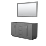 Wyndham Collection - Miranda 60 Inch Double Bathroom Vanity in Dark Gray, No Countertop, No Sink, Brushed Nickel Trim, 58 Inch Mirror