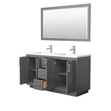 Miranda 60 Inch Double Bathroom Vanity in Dark Gray