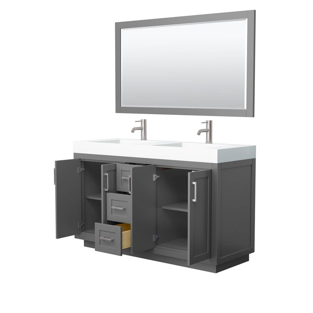 Miranda 60 Inch Double Bathroom Vanity in Dark Gray