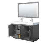 Miranda 60 Inch Double Bathroom Vanity in Dark Gray