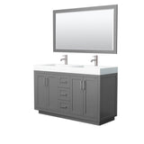 Wyndham Collection - Miranda 60 Inch Double Bathroom Vanity in Dark Gray