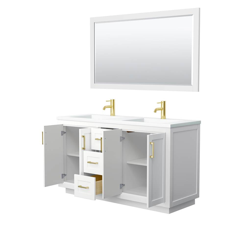 Miranda 60 Inch Double Bathroom Vanity in White