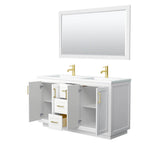 Miranda 60 Inch Double Bathroom Vanity in White