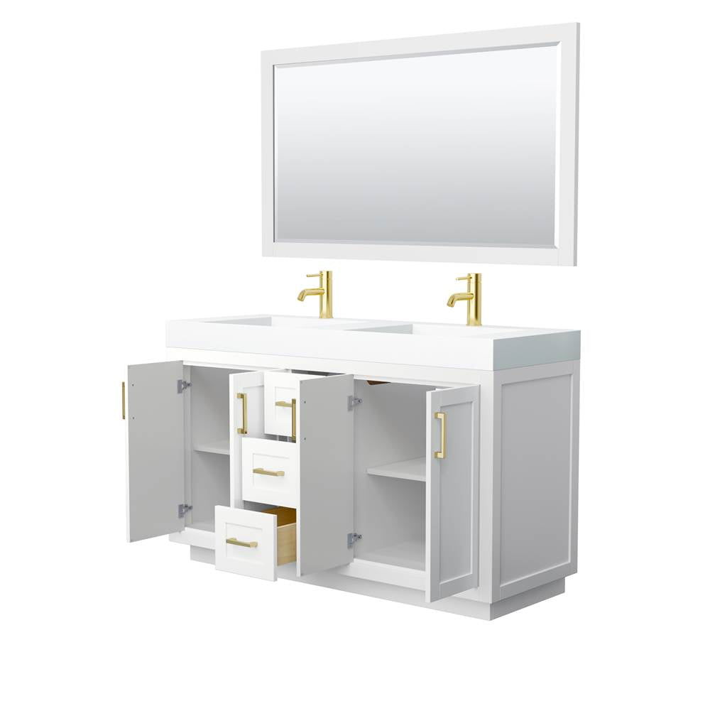 Miranda 60 Inch Double Bathroom Vanity in White
