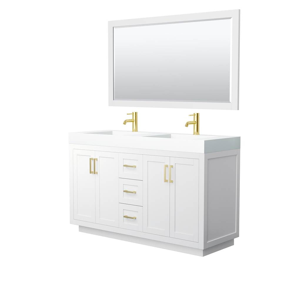 Wyndham Collection - Miranda 60 Inch Double Bathroom Vanity in White