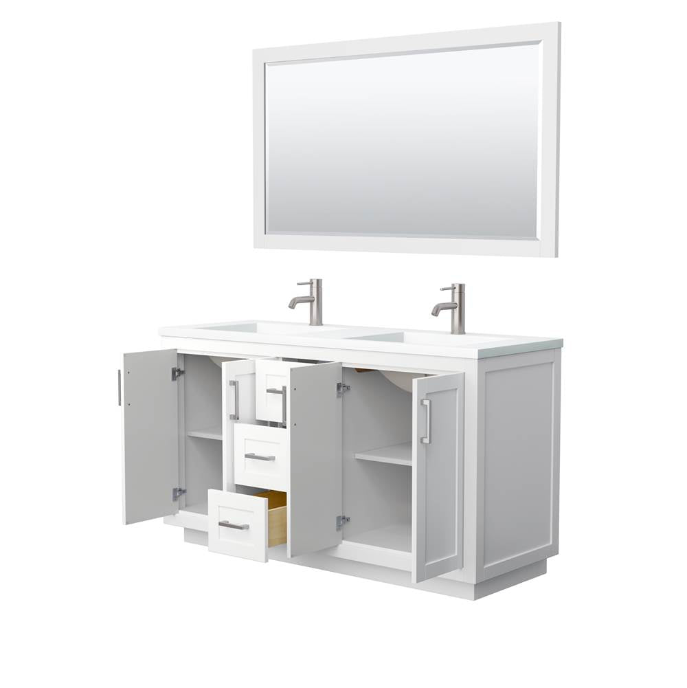 Miranda 60 Inch Double Bathroom Vanity in White