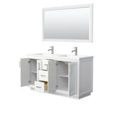 Miranda 60 Inch Double Bathroom Vanity in White