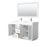 Miranda 60 Inch Double Bathroom Vanity in White