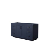 Wyndham Collection - Miranda 60 Inch Single Bathroom Vanity in Dark Blue, No Countertop, No Sink, Matte Black Trim
