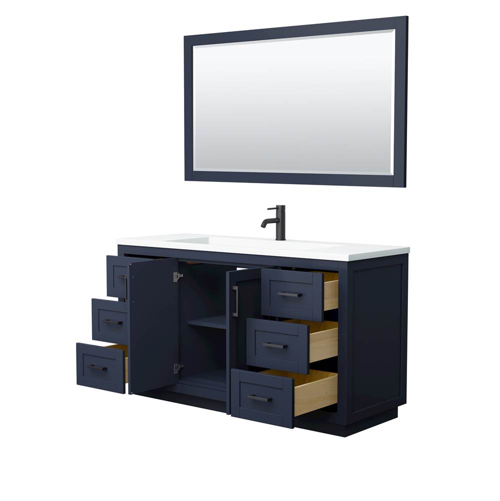 Miranda 60 Inch Single Bathroom Vanity in Dark Blue