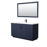 Wyndham Collection - Miranda 60 Inch Single Bathroom Vanity in Dark Blue