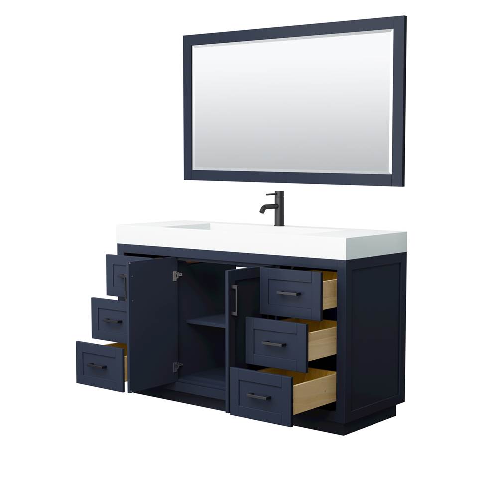 Miranda 60 Inch Single Bathroom Vanity in Dark Blue