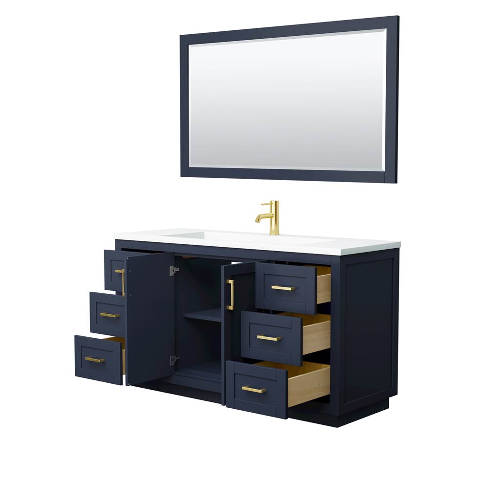 Miranda 60 Inch Single Bathroom Vanity in Dark Blue