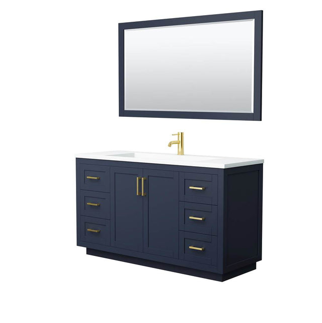 Wyndham Collection - Miranda 60 Inch Single Bathroom Vanity in Dark Blue