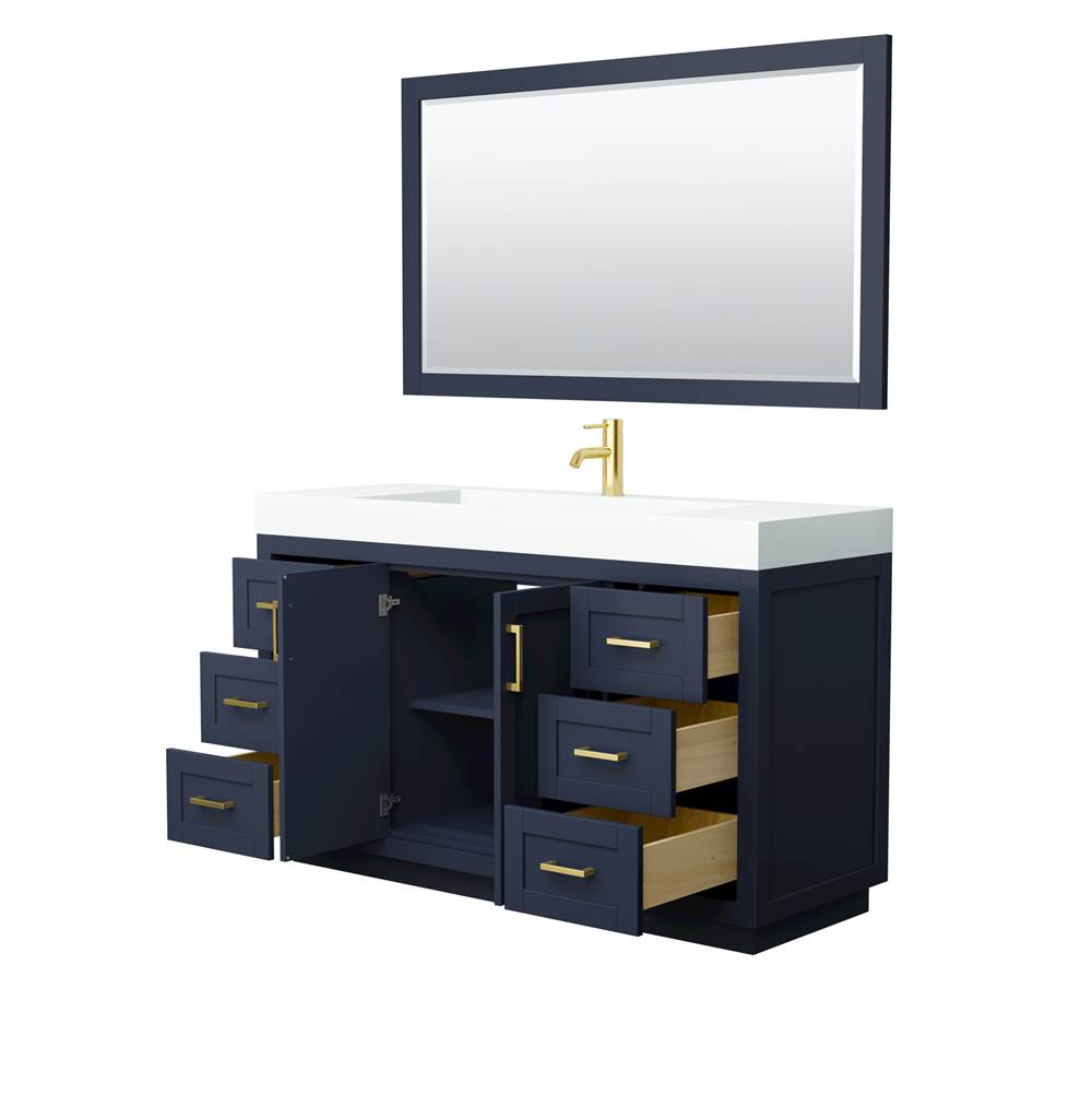 Miranda 60 Inch Single Bathroom Vanity in Dark Blue