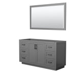 Wyndham Collection - Miranda 60 Inch Single Bathroom Vanity in Dark Gray, No Countertop, No Sink, Matte Black Trim, 58 Inch Mirror