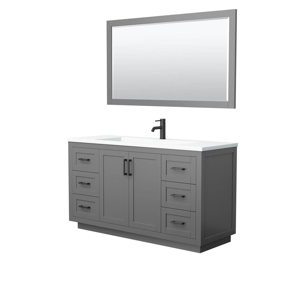 Wyndham Collection - Miranda 60 Inch Single Bathroom Vanity in Dark Gray