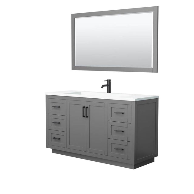 Wyndham Collection - Miranda 60 Inch Single Bathroom Vanity in Dark Gray