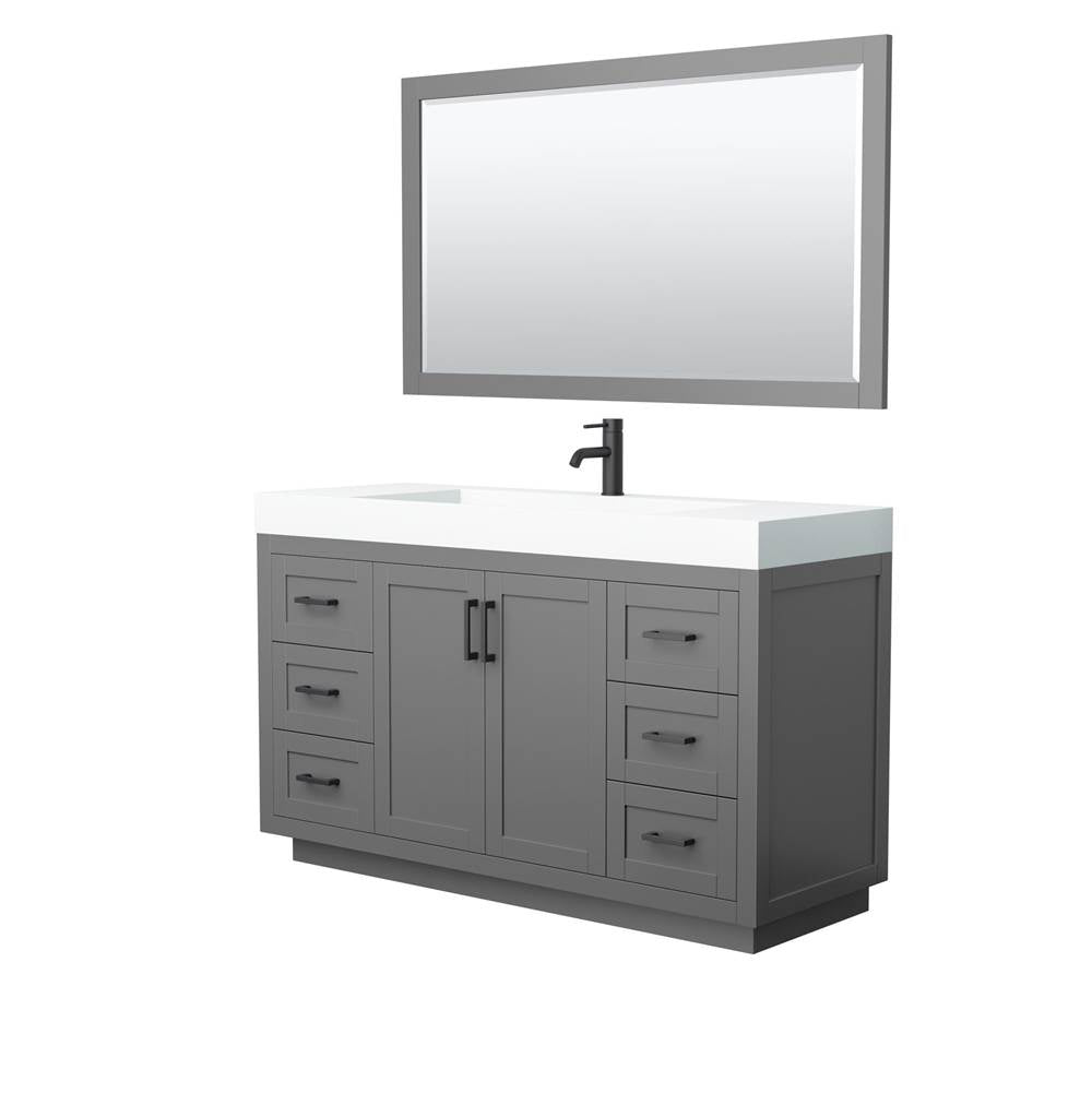 Wyndham Collection - Miranda 60 Inch Single Bathroom Vanity in Dark Gray