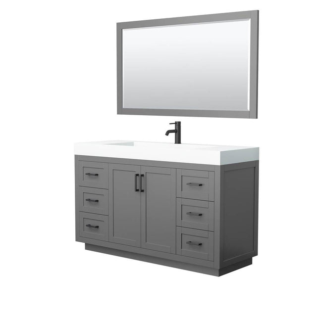 Wyndham Collection - Miranda 60 Inch Single Bathroom Vanity in Dark Gray