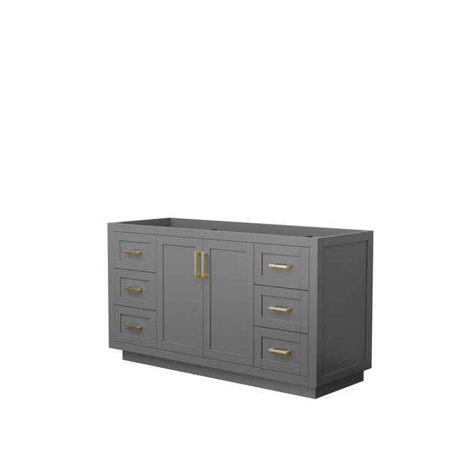 Wyndham Collection - Miranda 60 Inch Single Bathroom Vanity in Dark Gray, No Countertop, No Sink, Brushed Gold Trim