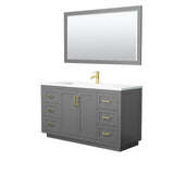 Wyndham Collection - Miranda 60 Inch Single Bathroom Vanity in Dark Gray