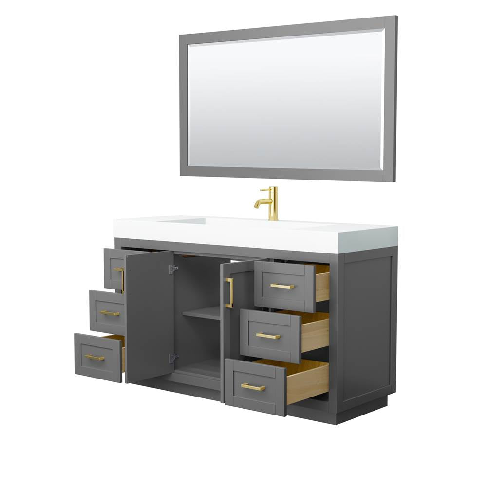 Miranda 60 Inch Single Bathroom Vanity in Dark Gray