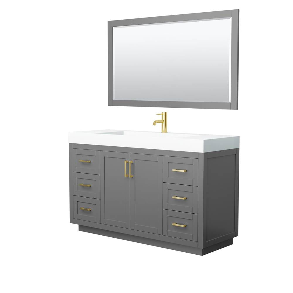 Wyndham Collection - Miranda 60 Inch Single Bathroom Vanity in Dark Gray