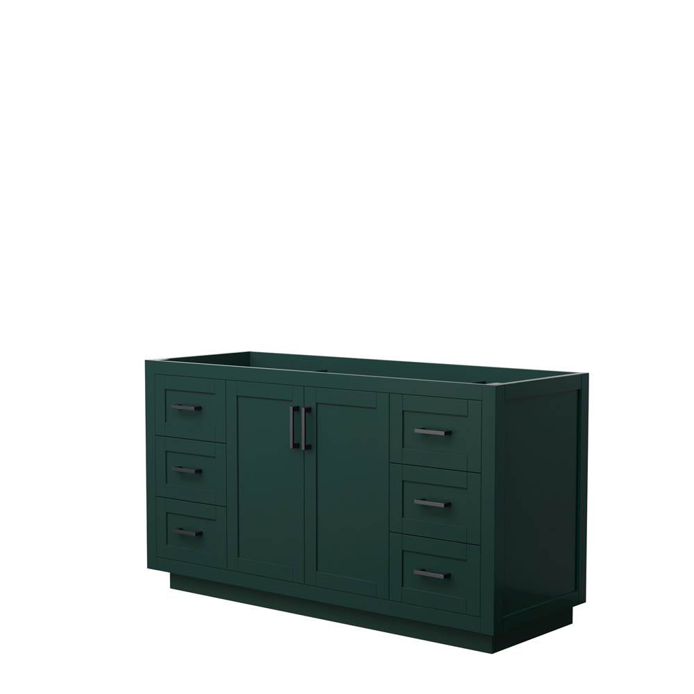 Wyndham Collection - Miranda 60 Inch Single Bathroom Vanity in Green, No Countertop, No Sink, Matte Black Trim