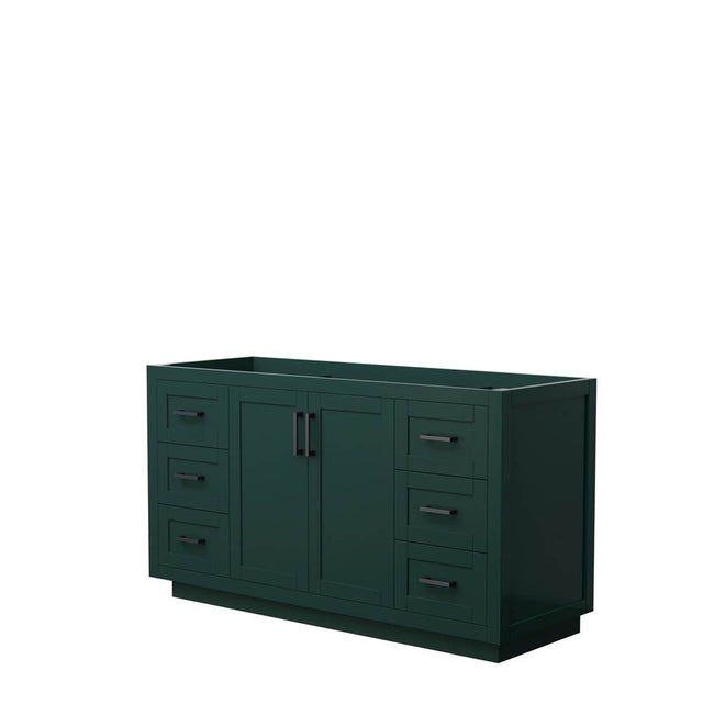 Wyndham Collection - Miranda 60 Inch Single Bathroom Vanity in Green, No Countertop, No Sink, Matte Black Trim