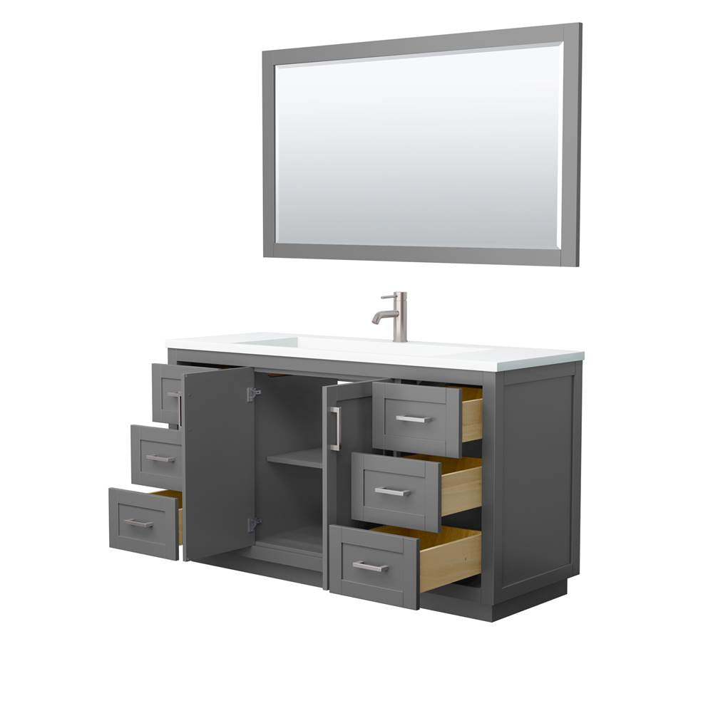 Miranda 60 Inch Single Bathroom Vanity in Dark Gray