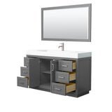 Miranda 60 Inch Single Bathroom Vanity in Dark Gray