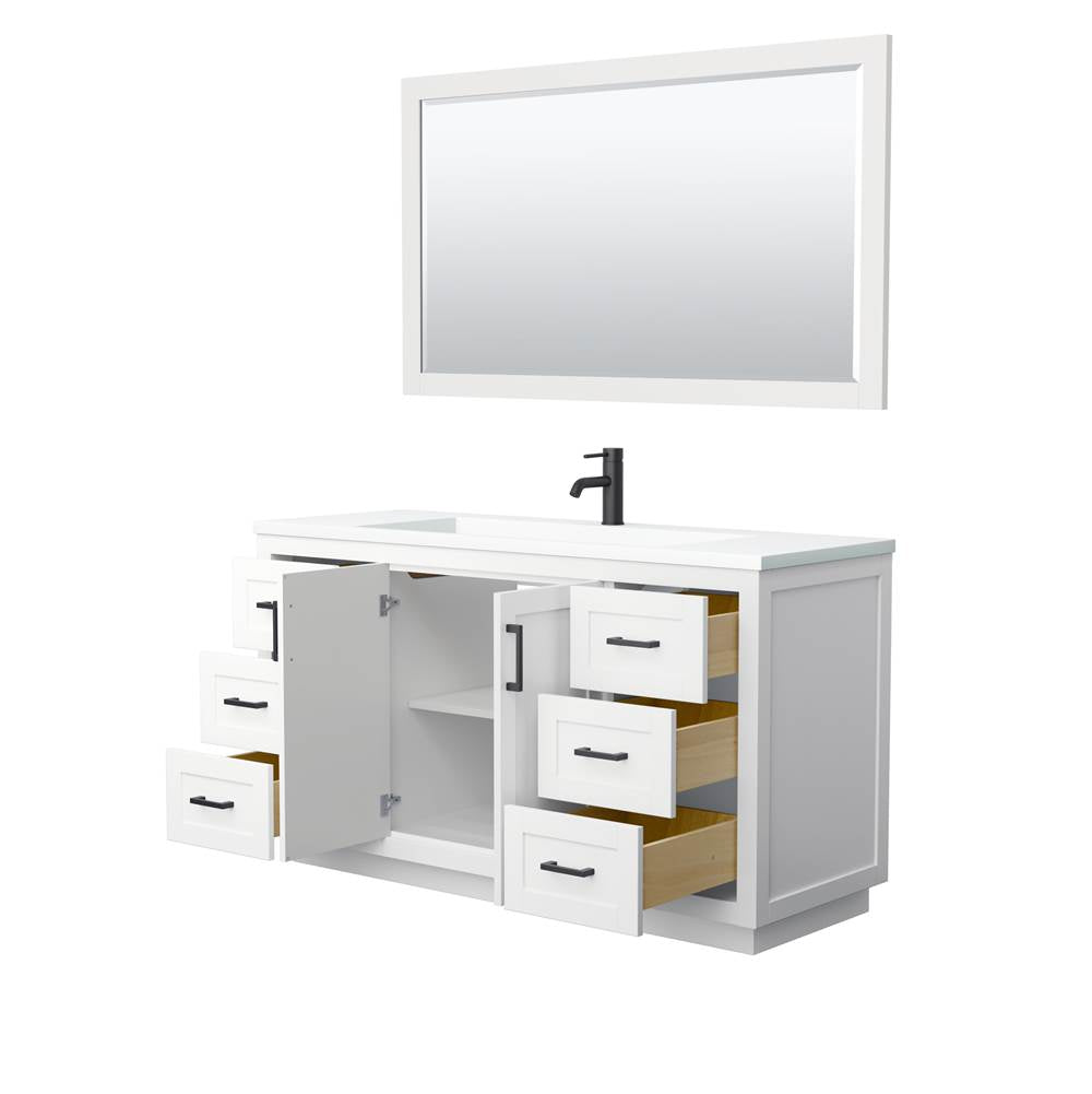 Miranda 60 Inch Single Bathroom Vanity in White