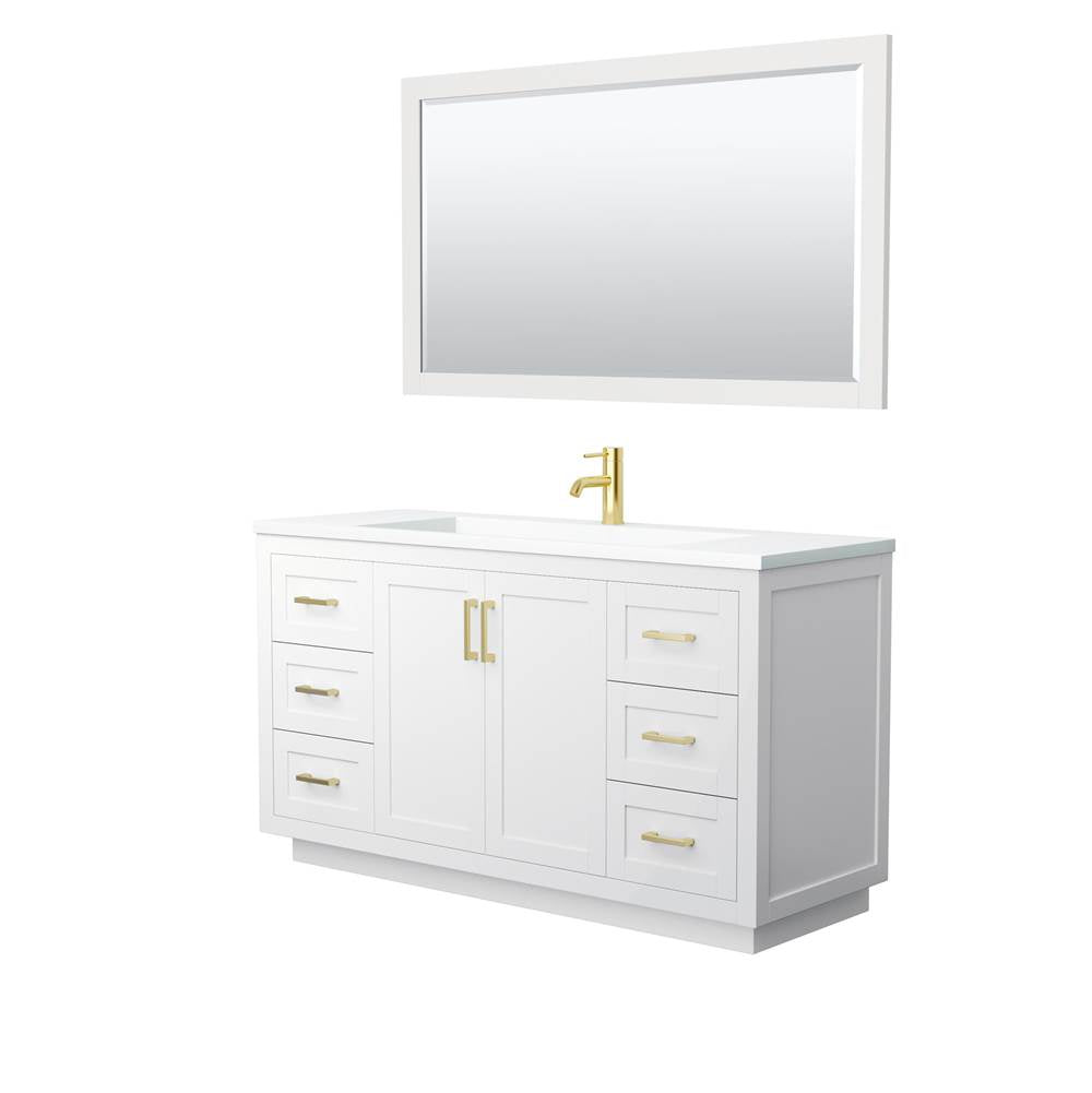 Wyndham Collection - Miranda 60 Inch Single Bathroom Vanity in White