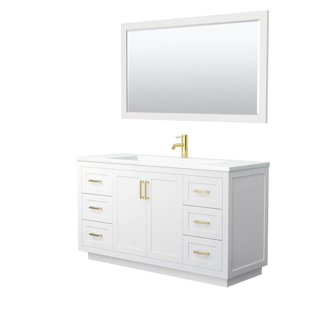 Wyndham Collection - Miranda 60 Inch Single Bathroom Vanity in White