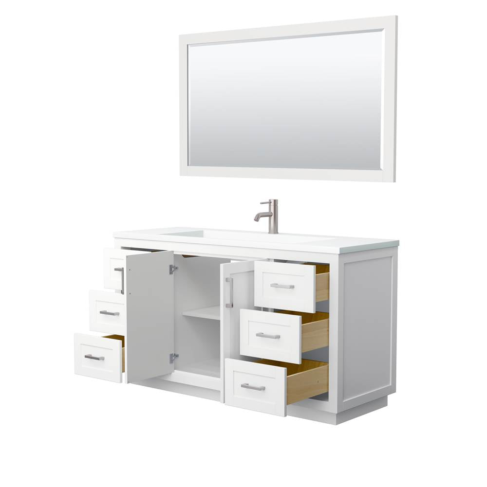 Miranda 60 Inch Single Bathroom Vanity in White