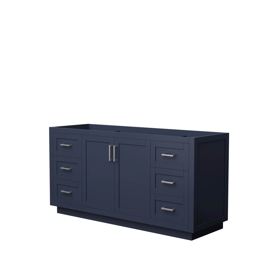 Wyndham Collection - Miranda 66 Inch Single Bathroom Vanity in Dark Blue, No Countertop, No Sink, Brushed Nickel Trim