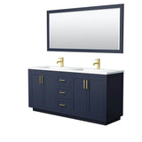 Wyndham Collection - Miranda 72 Inch Double Bathroom Vanity in Dark Blue