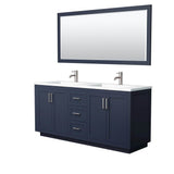 Wyndham Collection - Miranda 72 Inch Double Bathroom Vanity in Dark Blue
