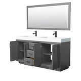 Miranda 72 Inch Double Bathroom Vanity in Dark Gray
