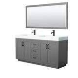 Wyndham Collection - Miranda 72 Inch Double Bathroom Vanity in Dark Gray