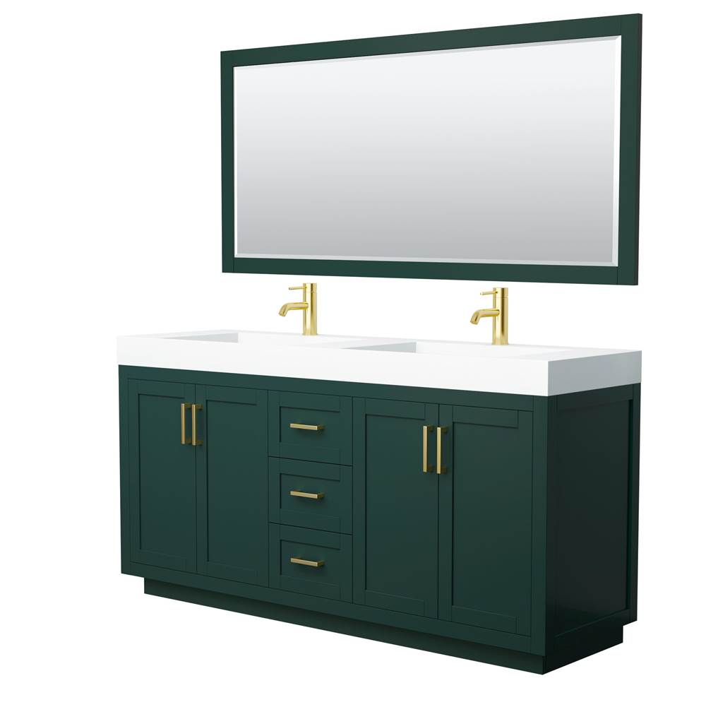 Wyndham Collection - Miranda 72 Inch Double Bathroom Vanity in Green