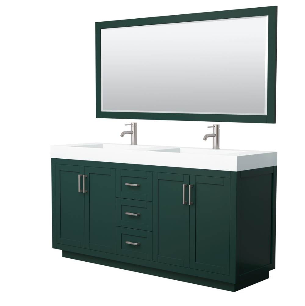 Wyndham Collection - Miranda 72 Inch Double Bathroom Vanity in Green
