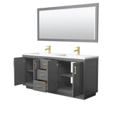 Miranda 72 Inch Double Bathroom Vanity in Dark Gray
