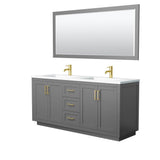 Wyndham Collection - Miranda 72 Inch Double Bathroom Vanity in Dark Gray
