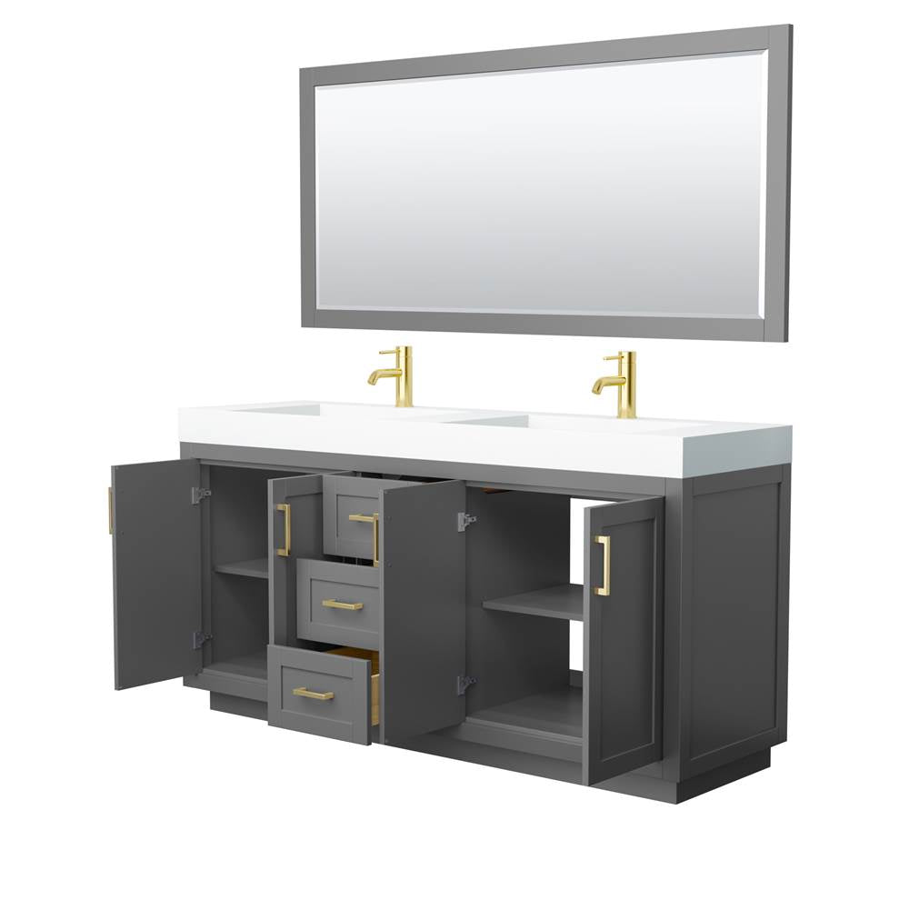 Miranda 72 Inch Double Bathroom Vanity in Dark Gray