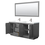 Miranda 72 Inch Double Bathroom Vanity in Dark Gray