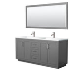 Wyndham Collection - Miranda 72 Inch Double Bathroom Vanity in Dark Gray