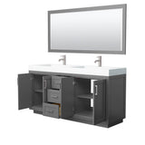 Miranda 72 Inch Double Bathroom Vanity in Dark Gray