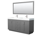Wyndham Collection - Miranda 72 Inch Double Bathroom Vanity in Dark Gray
